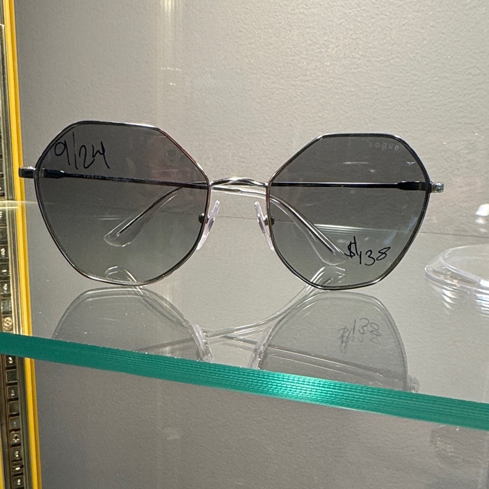 Vogue Silver Hexagonal Sunglasses